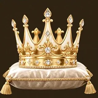 Gold crown on cushion — Simsinos