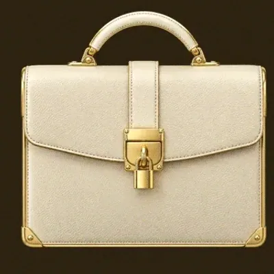 Locked leather briefcase — Simsinos